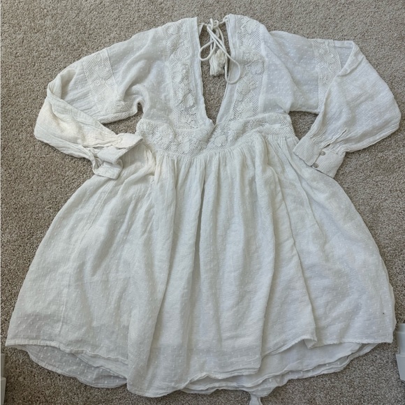Free People Sugar Pie Deep V Mini Dress size s - Picture 3 of 5